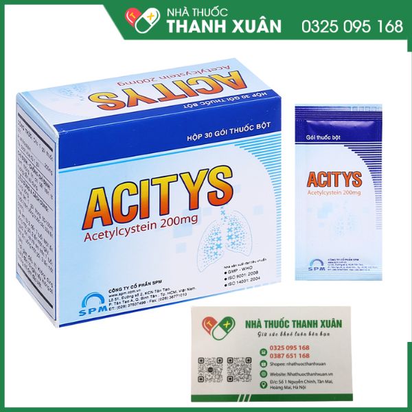 Acitys điều trị các rối loạn về tiết dịch hô hấp tại phế quản và xoang